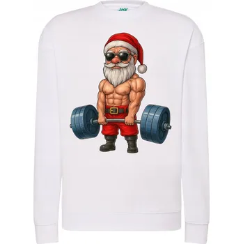 Pánská mikina Mikina Vánoční Svalnatý Santa Super Dárek pro Sportovce Vánoce S