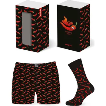 Boxerky EVONA a.s. Pánský dárkový set HABANA - boxerky a ponožky - SET HABANA BASS M