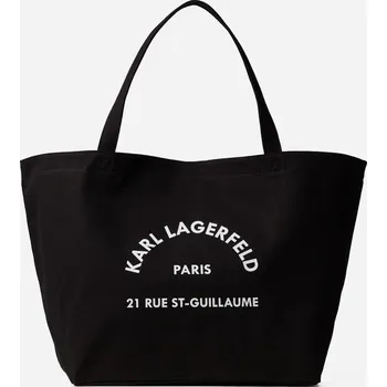 Kabelka TAŠKA KARL LAGERFELD K/RSG CANVAS SHOPPER BLACK