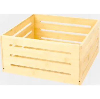Úložný box Bambusový skládací box koš úložný kontejner L.31 x Š.31 x V.15 cm