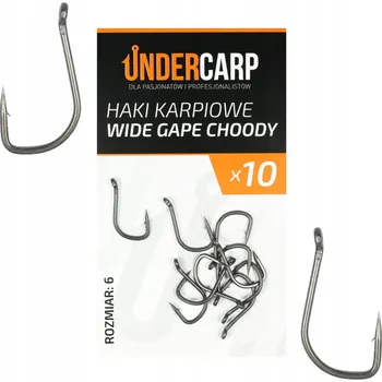 Rybářský háček Háčky na zem s protihrotem, Undercarp Wide Gape Choddy 10 ks