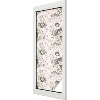 Okenní dekorace Fólie na okna mléčná, samolepicí, okenní fólie na balkon, květinový vzor 50x146 cm