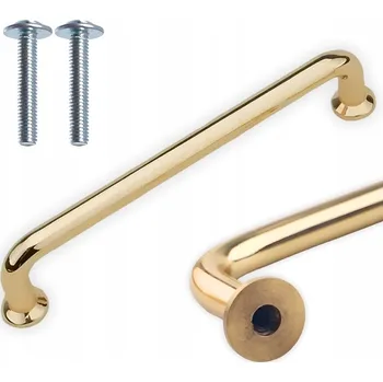 Nábytkové kování KUCHYŇSKÁ LIŠTA NÁBYTKOVÁ ÚCHYTKA NA SKŘÍŇKY ZLATÁ DLOUHÁ LESKLÁ RETRO LOFT 128mm