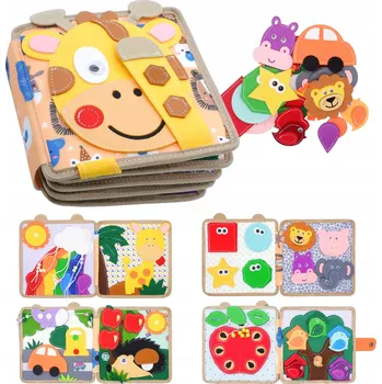 Hračka pro nejmenší SENZORICKÁ KNÍŽKA, MONTESSORI, EDUKAČNÍ, NA CESTY, DO AUTA