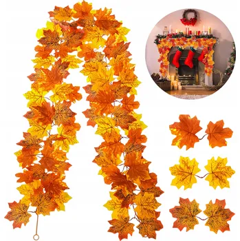 umělá květina PODZIMNÍ GIRLANDA UMĚLÁ JAVOROVÉ LISTY DEKORACE OZDOBA PODZIMNÍ