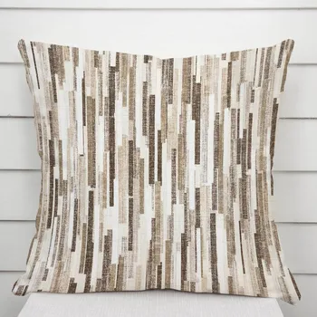 Povlak na dekorativní polštářek Dekorační povlak na polštář Leona LN-176 Hnědo-béžové proužky 35 x 45 cm