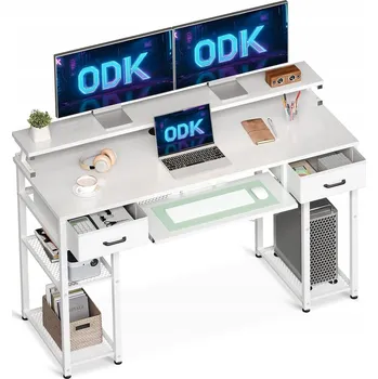 Psací stůl POČÍTAČOVÝ STŮL 120X48X90CM ZÁSUVKY STOJÁNEK NA MONITOR