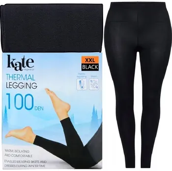 Dámské legíny XXL KATE 2520564 DÁMSKÉ TERMO LEGÍNY ZATEPLENÉ ČERNÉ