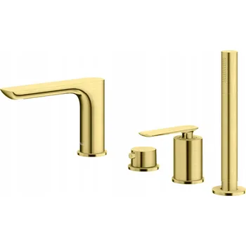 Vodovodní baterie Vanová baterie páková, montáž na vanu Kohlman EXPERIENCE BRUSHED GOLD zlatá