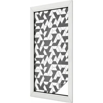 Okenní dekorace Fólie Dekorativní Mléčná na Skla Okna Výlohy Geometrické iluze 50x116 cm