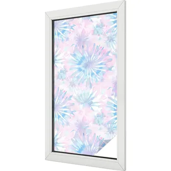 Okenní dekorace Fólie na okna Mléčná fólie na okno, sklo, balkon - Květinové akvarely 50x100 cm
