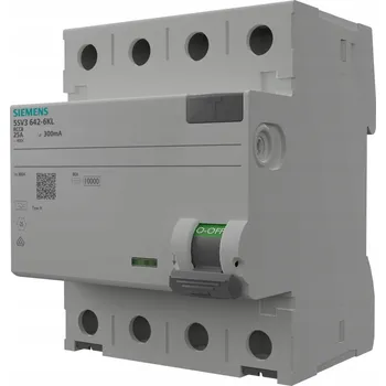 vypínač Proudový chránič 25A 300mA 4p RCCB VDE Siemens 0157