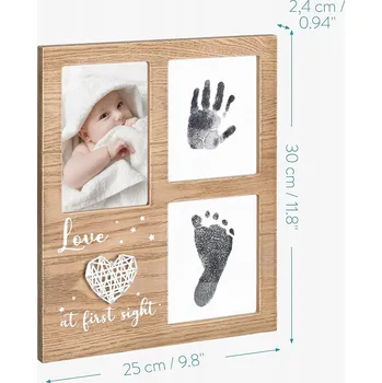 Obraz RÁMEČEK NA OTISKY RUKOU A NOHOU DÍTĚTE 30x25 CM SADA S POLŠTÁŘKEM NA RAZÍTKA