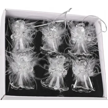 Vánoční dekorace Zdobená andělská Vánoční Koule 5 cm 6 ks