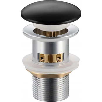 Sifon BALNEO Umyvadlová zátka KLIK-KLAK ČERNÁ S PŘEPADEM A SÍTKEM model F