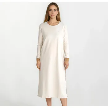 Dámská noční košile DÁMSKÁ NOČNÍ KOŠILE - BIOBAVLNA: Smetanová S