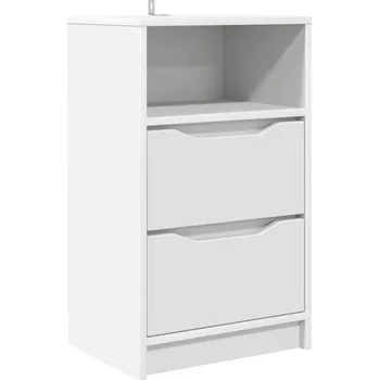 Noční stolek Noční stolek se zásuvkou Bílá 40 x 30 x 467 cm kompozitní dřevo