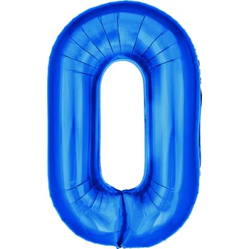 Balónek Modrý fóliový balónek číslice 0 - 100 cm na oslavu
