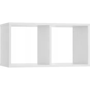 Knihovna Modulární regál MODUS, krychlový, stojící/závěsný, bílý, Police na knihy 2x1