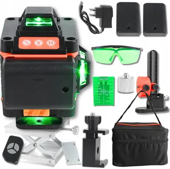 Měřící laser LASEROVÁ VODVÁHA 360° 4D KŘÍŽOVÝ LASER PRO ZELENÝ + PŘÍSLUŠENSTVÍ