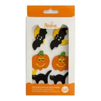 Cukrová dekorace na dort dýně, netopýr a kočka 6ks - Decora | Skvělé pro Váš domácí dort