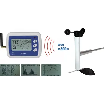 Anemometr Navis Bezdrátový měřič rychlosti a směru větru s dlouhým dosahem WL12-WSD