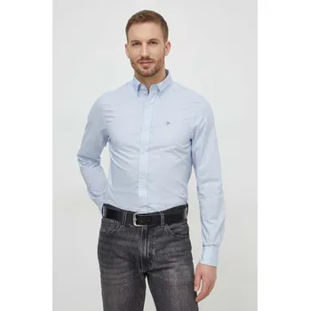 Pánská košile Bavlněná košile Gant slim, s límečkem button-down 3000102 modrá 50X, vel. M