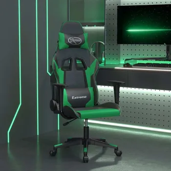 vidaXL Masážní herní židle umělá kůže [345445] Barva: Černo-zelená