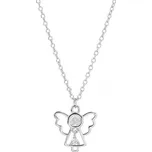 JK Silver Stříbrný andělský řetízek s bílým zirkonem – WHITE STONE