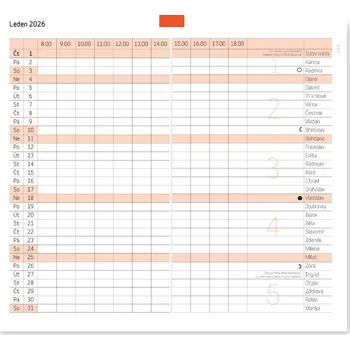 Náplň do diáře ADK Náplň do diáře A5 měsíční 2026