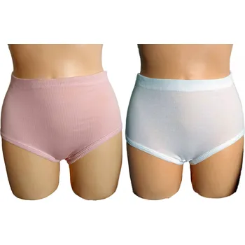 Dámské spodní prádlo estyle Dámské kalhotky s vysokým pasem a žebrovaným úpletem Bára Barva: Bílá, Velikost: 48