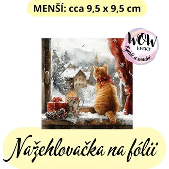 Nažehlovačky na fólii Nažehlovačka na fólii, KOČKA zrzavá v okně, 1 kus Zvolte VELIKOST motivu ZDE:: Menší