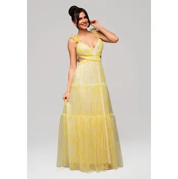 Dámské šaty Larica Společenské šaty LA-OM-DLR161 Barva: Oranžová, Velikost: M