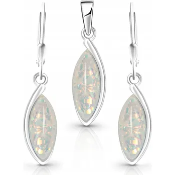 Přívěsek Náušnice opál stříbrný přívěsek s opálem, sada stříbrných šperků 925