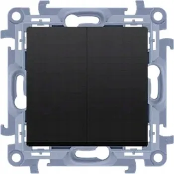 vypínač Simon 10 dvojitý vypínač černý matný