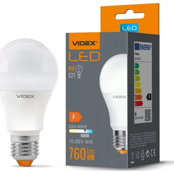 Žárovka PRÉMIOVÁ ŽÁROVKA 175-250V A60 8W E27 760LM Studená bílá