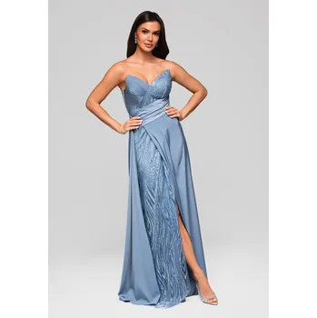 Dámské šaty Larica Společenské šaty LA-OM-DLR189 Barva: Modrá, Velikost: L