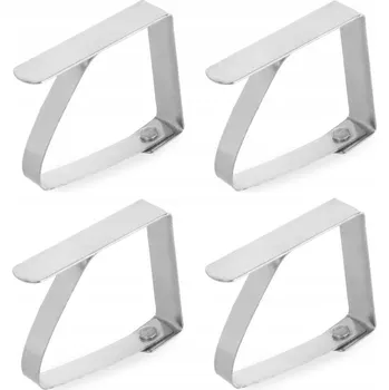 KLIPY NA UBRUS držáky ubrusu spona na stůl 4 KUSY TRANSPARENTNÍ