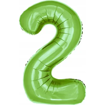 Balónek Fóliový balónek ve tvaru číslice 2 zelený 100 cm