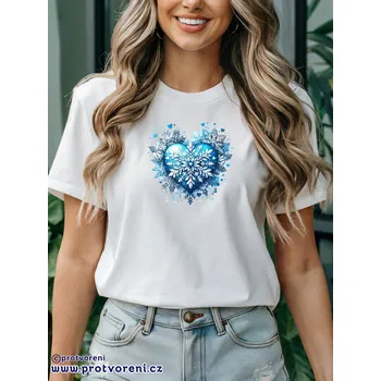 Trička s potiskem Tričko s potiskem, LEDOVÉ SRDCE, 1 ks zvolte VELIKOST textilu ZDE:: XS - velikost typ Beagle