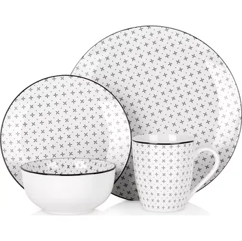 Talíř Porcelánová jídelní souprava 16 dílů pro 4 osoby