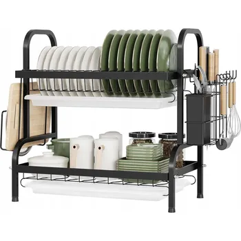 Odkapávač na nádobí Odkapávač (sušák) na nádobí, dvoupatrový, stojan na nádobí do kuchyně