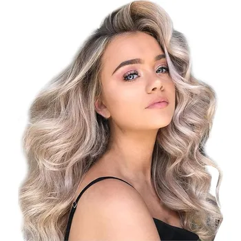 Paruka PARUKA DLOUHÉ BLOND VLASY KUDRNATÉ VLNITÉ NA SÍŤCE W96