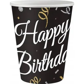 Party nádobí Kelímky Godan 250 ml černé 6 kusů