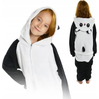 Dívčí pyžamo PANDA ZIMNÍ DĚTSKÉ PYŽAMO KOSTÝM PŘEVLEK KOMBINEZA TEPLÁKOVKA 146-152