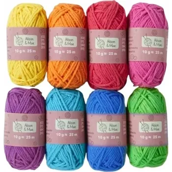 Prostěradlo Bavlněná příze Alison & Mae 8x25 m modrá žlutá