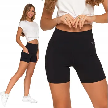 Dámské legíny DÁMSKÉ LEGÍNY CYKLISTICKÉ MORAJ SPORTOVNÍ KRÁTKÉ ŠORTKY VYSOKÝ PAS ČERNÉ M