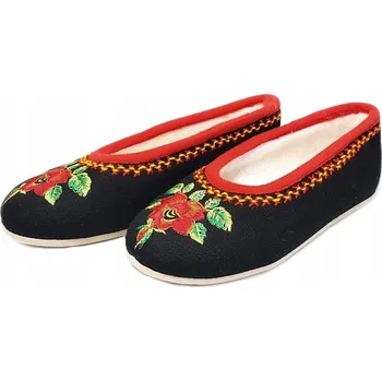 Dámské pantofle Pantofle Bambosze Plst Pantofle Výšivka Květiny *38* PL