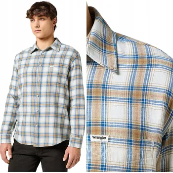 Pánská košile Wrangler pánská košile casual 1 PKT INDIGO SHIRT dlouhý rukáv regular bavlna velikost L