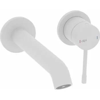 Vodovodní baterie Alpi Blue - Umyvadlová baterie pod omítku, dvouotvorová, komplet, výtok 176 mm, bílá matná BU95876BI/17